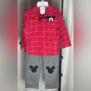 Disney Store Mickey Mouse Shirt and Pant Set for  Boys size 18-24 months